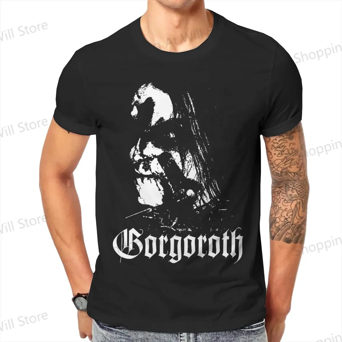 Vintage Street Tshrit Gorgoroth Closeup Men's and Women's T-shirts  Black Metal Band Rock top Street Clothing S-6XL