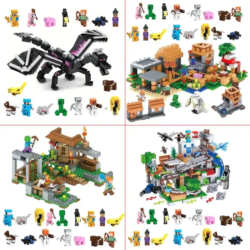 Machine building modeling blocks compatible with Steve action figures My World Match Building Blocks Toy Boy gift