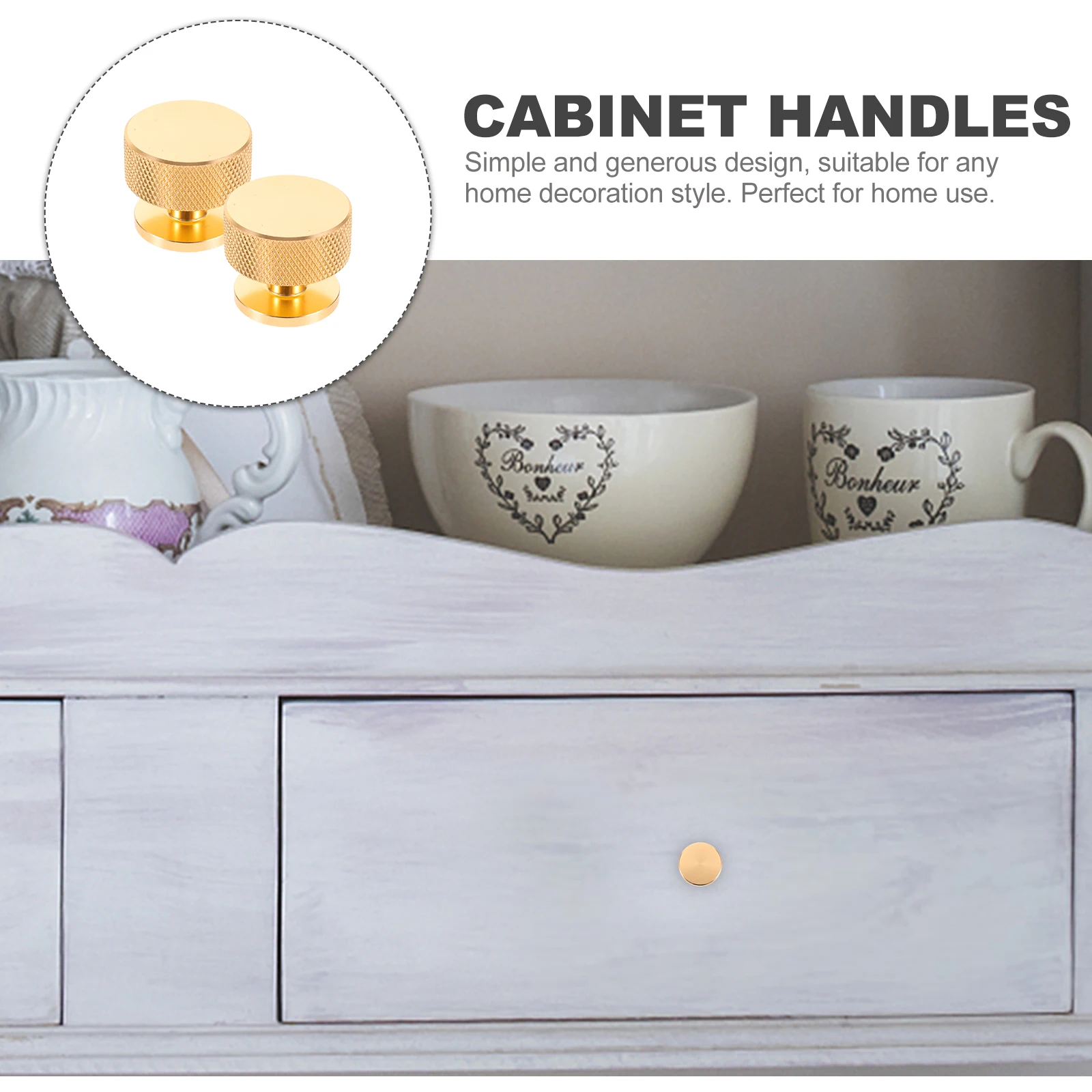 

2 Pcs Golden Stainless Round Drawer Steel Drawer Dresser Drawers Knobs Door Knobs Cabinet Handles Furniture Hardware