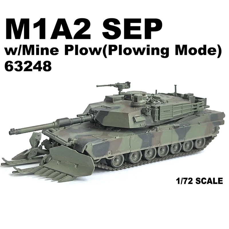 1: 72 DG63248 American M1A2SEP main battle tank model with minesweeper mode Finished product model