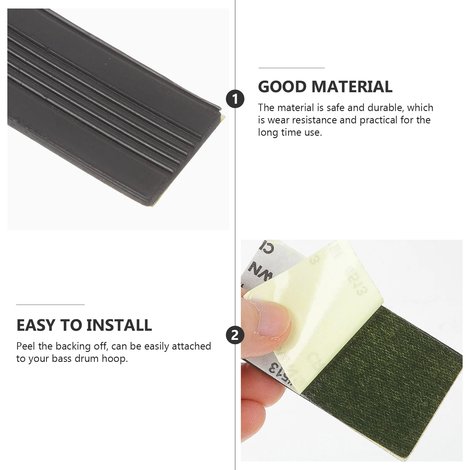 

2 Pcs Non-slip Rubber Pad Drum Nonslip Pads Floor Parts Antiskid Guard Mat for Drums Back