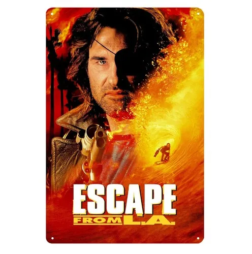 Placa de Metal Decorativa do Filme Escape From LA com Kurt Russell - Poster de Metal