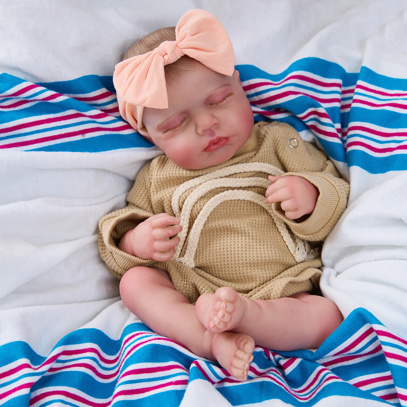 

Реалистичная кукла Loulou Reborn 50 см - 20-дюймовая виниловая кукла BeBe с ручной росписью всего тела для новорожденных, реалистичная игрушка-кукла для девочек - Рождественский подарок