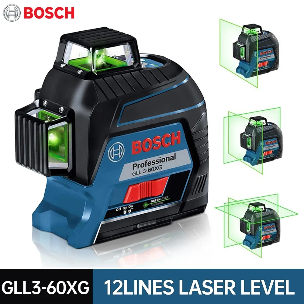 Bosch Green Laser Level 12 Line GLL3-60XG Laser Level 360 Professional Home Decoration Horizontal Vertica Measuring Outdoor Tool