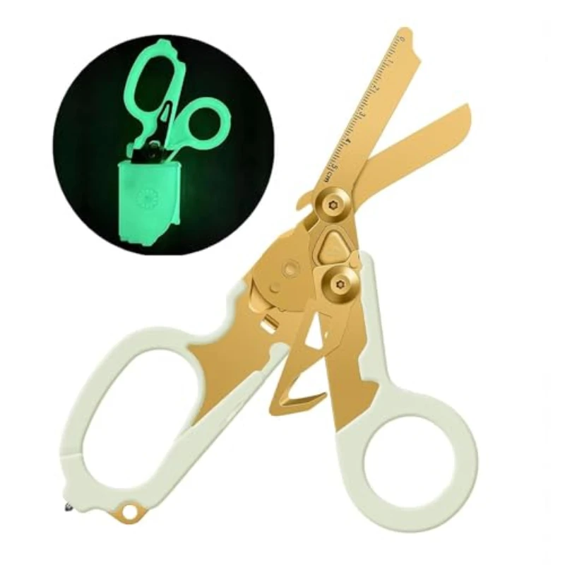 

Multifunctional Tactical Scissors Outdoor Camping Rescue Scissors Portable Folding Scissors Glow-in-the-dark Model Regular Model