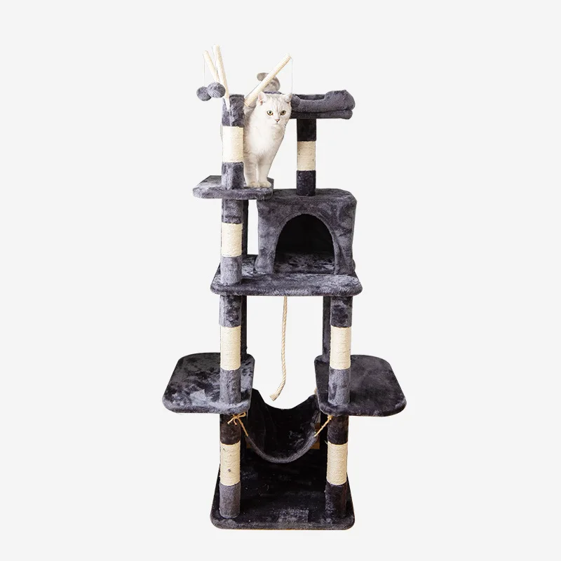Katzen-Klettergerüst, große Katzen-Spezial-Sisal-Kratzsäule, Sprungplattform, Katzenbaum