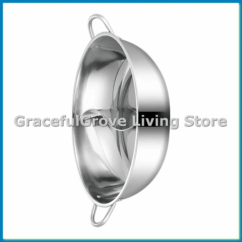 

Нержавеющая сталь с двойным разделением, двойная газовая плита, газовая плита, совместимая кастрюля, домашняя кухонная посуда, кастрюля для приготовления супа, 32 см-ABFB