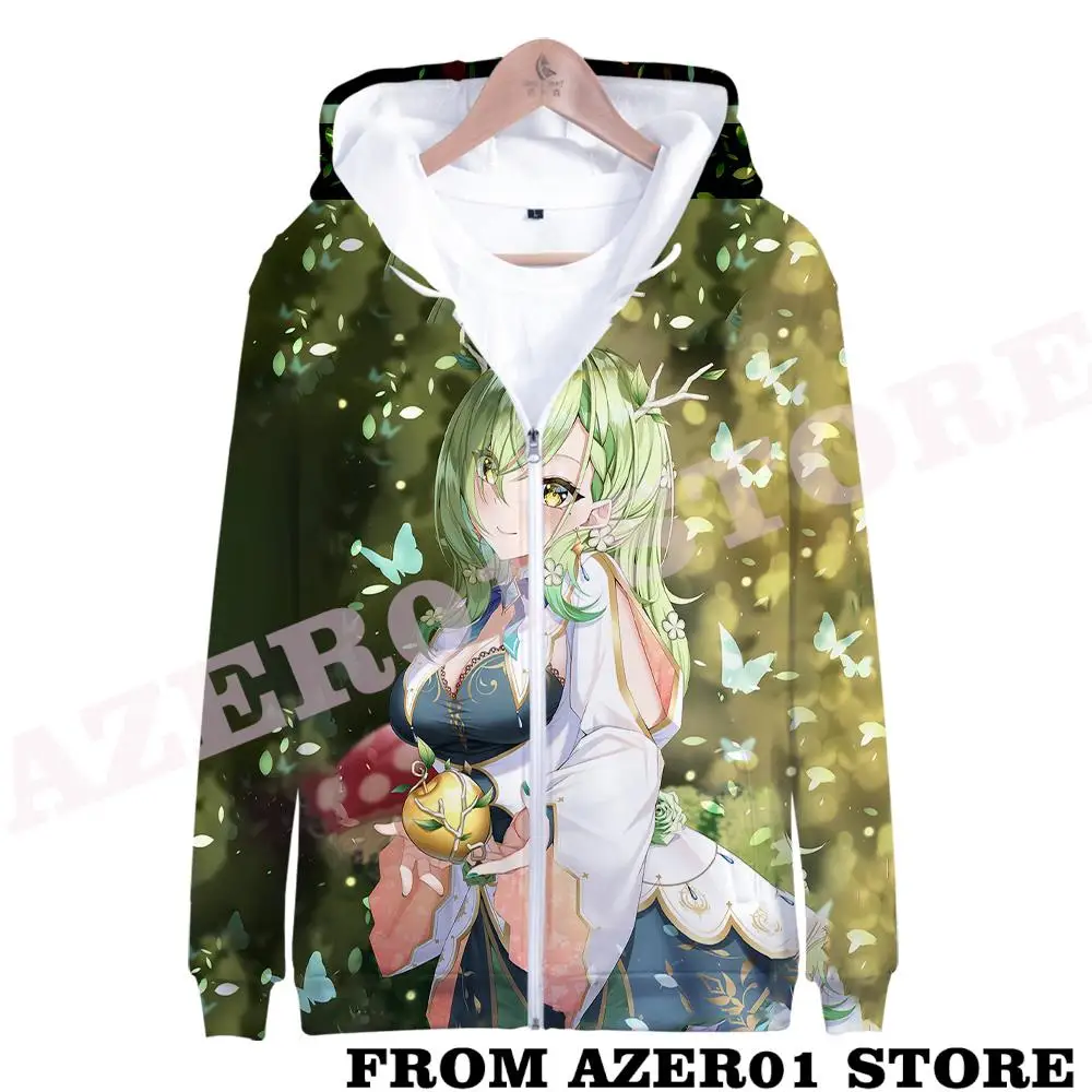 HOLOLIVE VTuber Ceres Fauna Merch Zipper Hoodies Autumn Winter Men/Women Streetwear Zip Hooded Sweatshirt