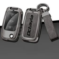 Zinc Alloy Car Key Cover Case for Skoda Octavia 2 3 rs Protector Custom Logo Holder Shell Buckle Keyless Interior Accessories