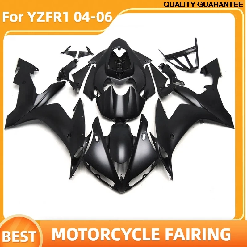 

Набор обтекателей для мотоцикла по индивидуальному заказу для YAMAHA YZF R1 YZF-R1 04 05 06, 100% подходит для YZFR1 2004 2005 2006, высококачественный обвес из АБС-пластика, черный