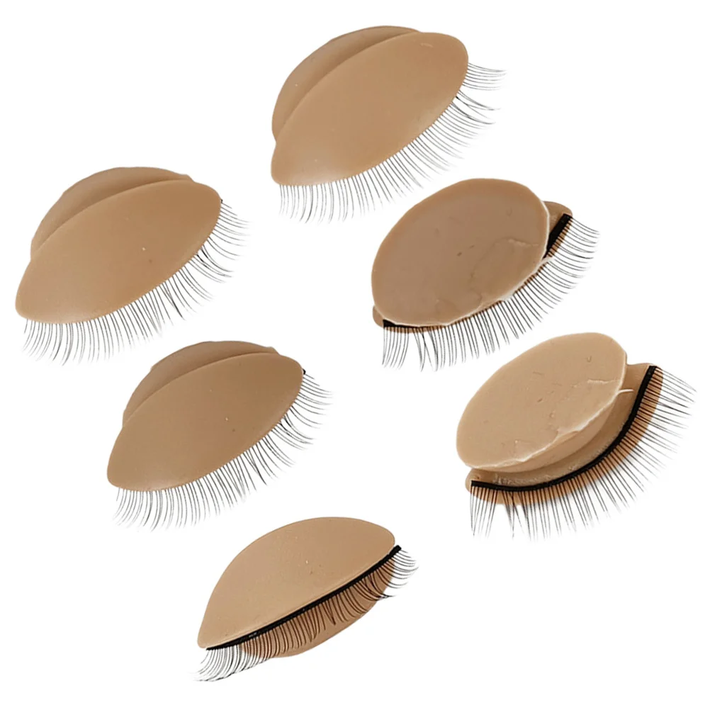 

3Pairs Eyelash Practice Mannequin Silicone Replacement Eyelids Realistic Skin Touch for Lash Extensions Training Beginner