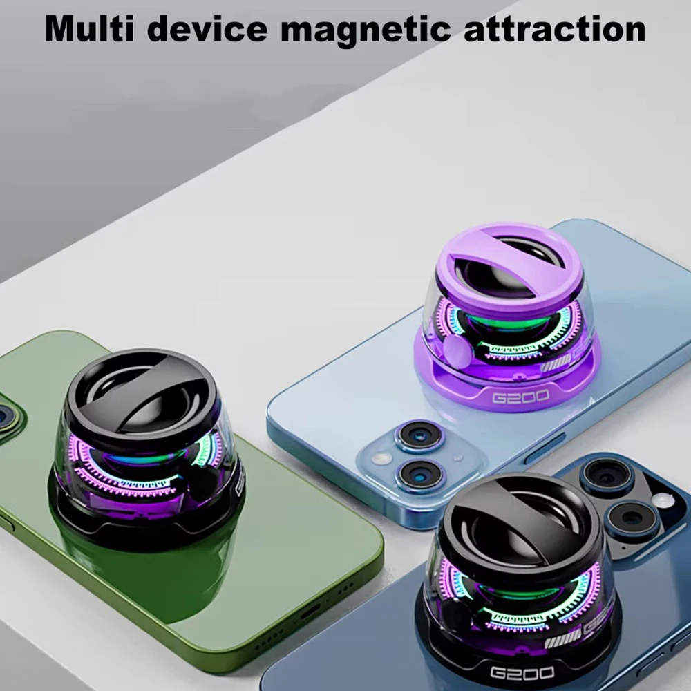 

Portable Mini Bluetooth Speaker G200 RGB Lighting Magnetic Speaker BT5.3 Mini Sound Box 7 Hours Playback Phone Holder