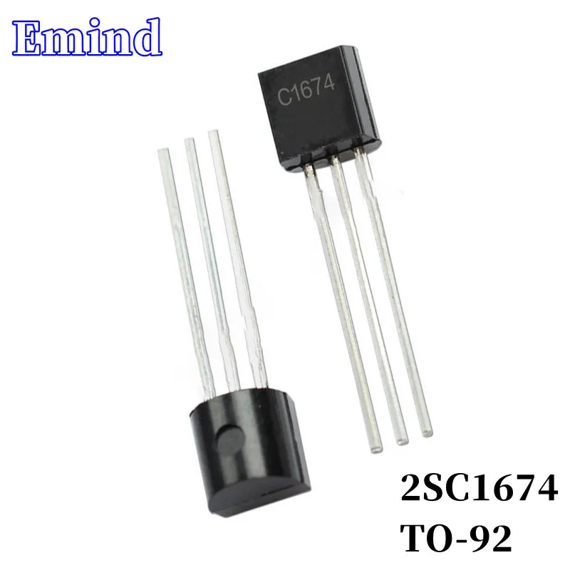 

100Pcs 2SC1674 C1674 DIP Transistor TO-92 Type NPN Bipolar Amplifier Transistor 20V/20mA