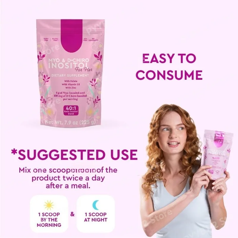 

Смесь мио- и D-хиро-инозитола 40:1 с фолатом, витамином D3 и цинком для ежедневного здоровья женщин.