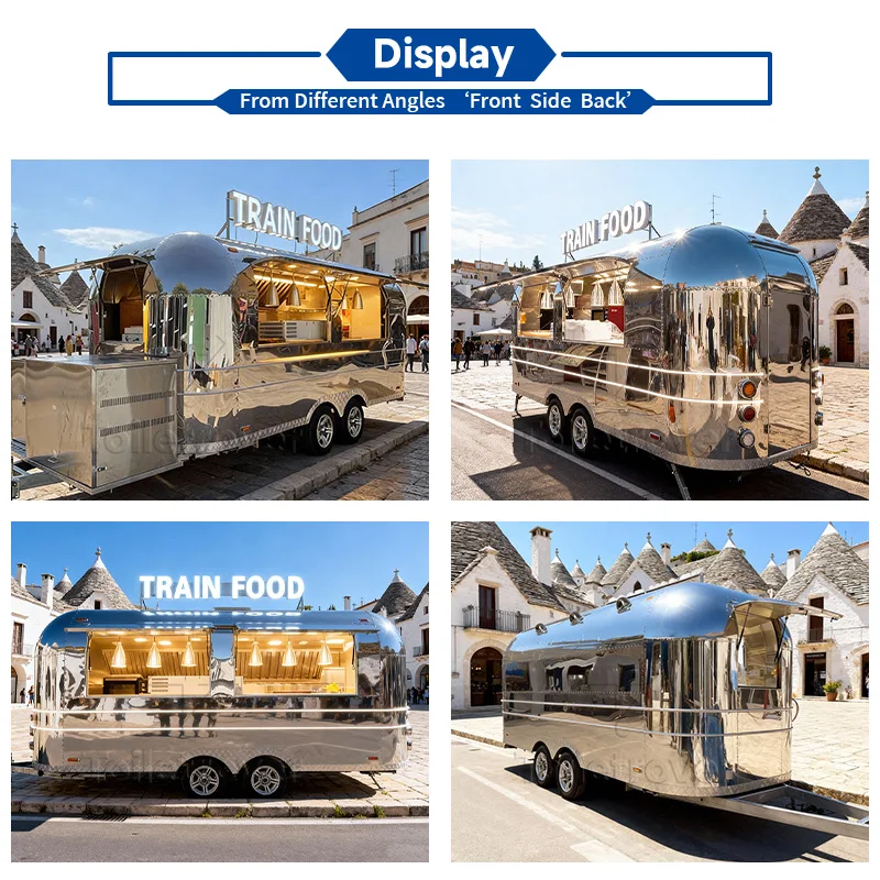 Commercial Vintage Food Cart Trailer Tacos Churros Custom Fast Food Trailer Hot Dog Pizza Mobile Capsule Food Truck for Sale Usa