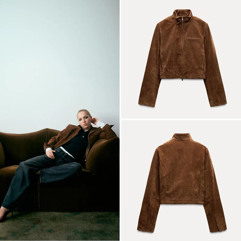 الشتاء المرأة طويلة Sve فو الجلود Jaet الوقوف طوق المخملية الملمس تنوعا ملابس خارجية تخفيف Sle ألياف البوليستر #1