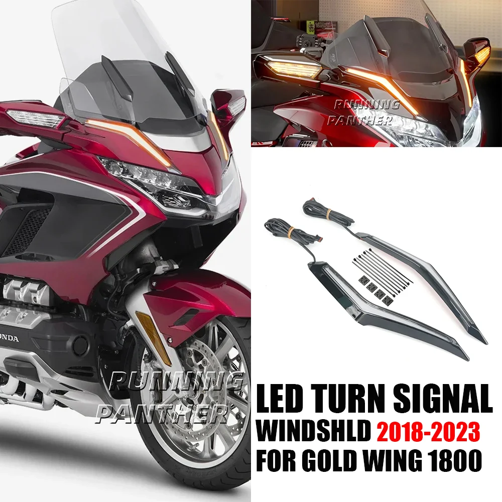 

Windshield Trim Lamp Turn Signal Brake LED Light Modification For Honda Gold Wing GL 1800 GL1800 Tour DCT Airbag 2018-2023