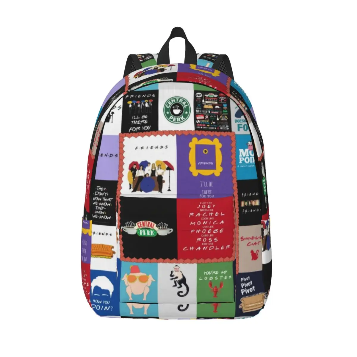 Friends TV Show Travel Bedroom Quilt Backpack Elementary High College School Student Bookbag Men Women Daypack Sports