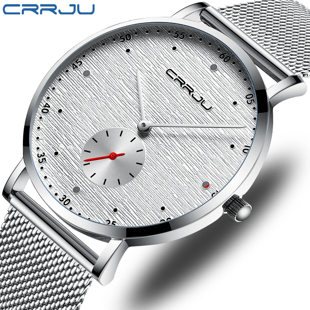 CRRJU Mens Watches Fashion Top Brand Luxury Sports Quartz Clock Male WristWatch Waterproof Relogio Masculino