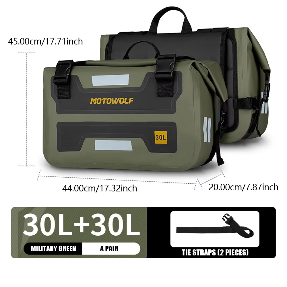 Motorcycle Outdoor Long-Distance Riding Large Capacity Side Bag Side Storage Waterproof Saddle Bag Back Seat Storage Bag SideBag