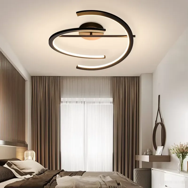 Modern Minimalist Ceiling Light Adjustable PC Metal LED Fixture for Home Restaurant Commercial Space Lighting