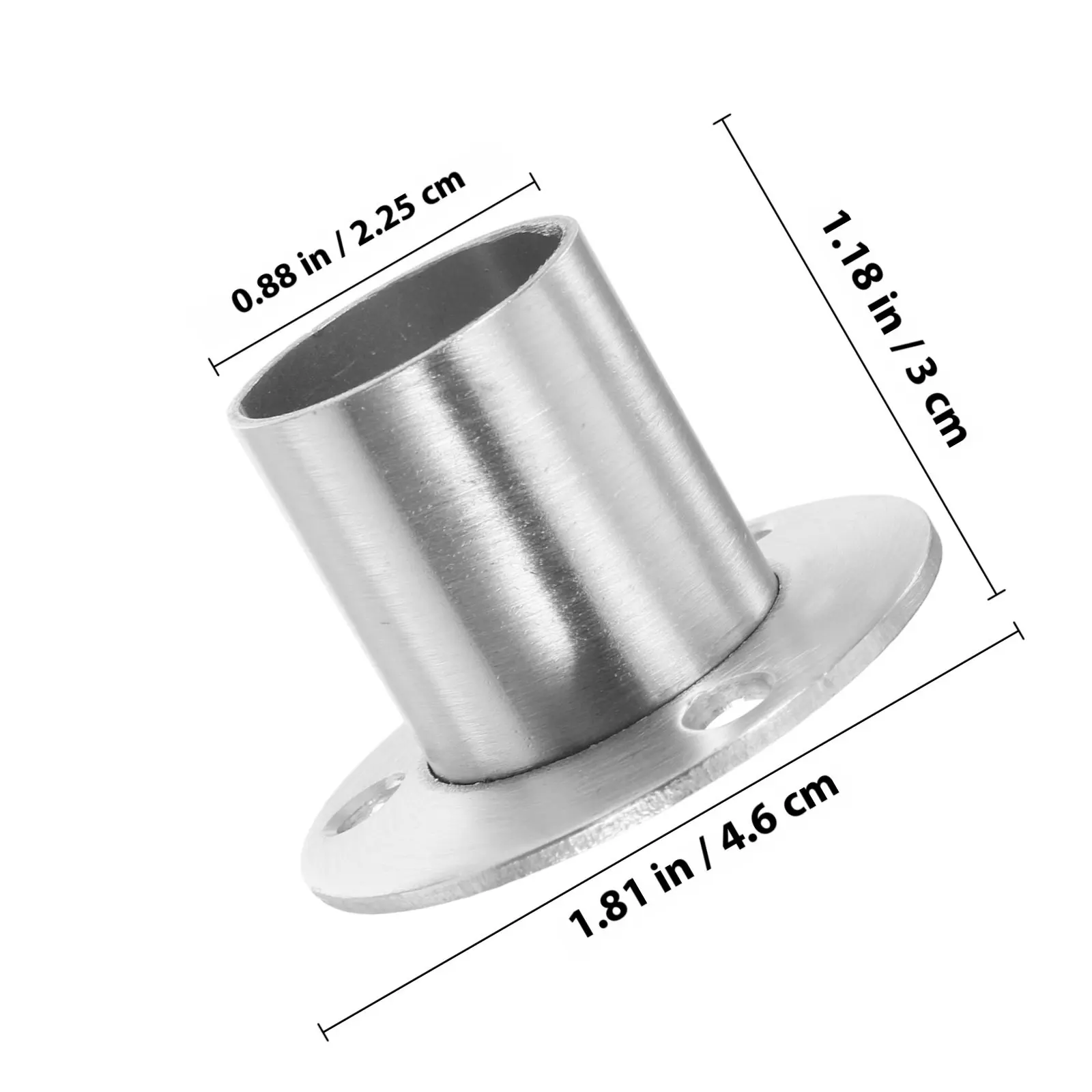 6Pcs Stainless Steel High-Foot Flange Socket Robust Pole Mount for Bathroom Balcony Garden Trellis Closet Rod Support Bracket