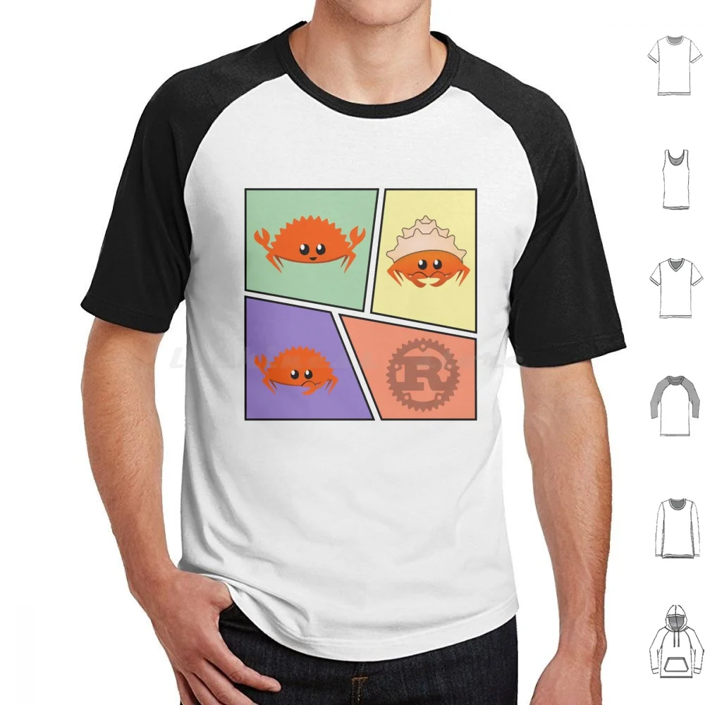 

Rust Comic With Ferris T Shirt Big Size 100% Cotton Rust Rust Lang Programming Software Coding Web Logo Ferris Crab Tech