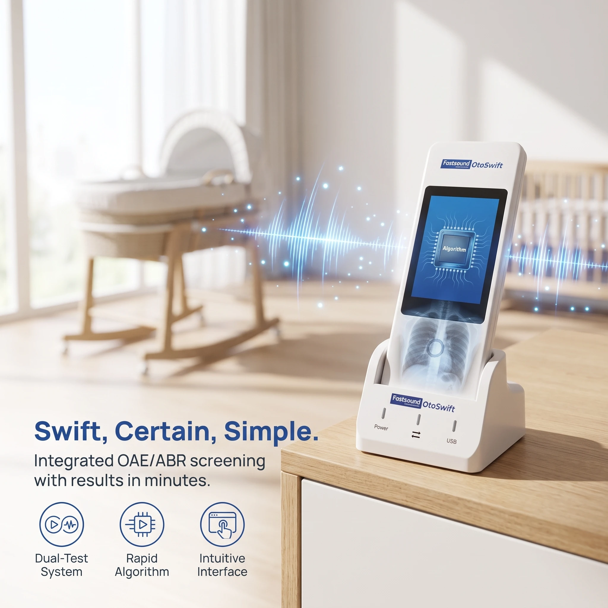 Portable OAE Otoacoustic Emission Tester Support DPOAE TEOAE ABR Newborn Hearing Screening Device  Hearing Test Instrument