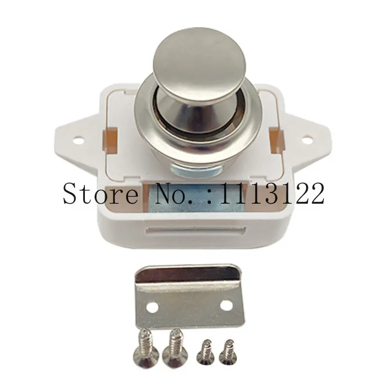 

Keyless Button with Handle Boat Yacht Lock Ambulance Drawer Lock Furniture Lock Pearl Nickel RV on White Background Lock 1 PC