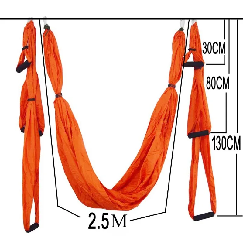 Yoga Hammock Swing Yoga Aerial Color Matching Parachute Cloth Non-elastic Anti-gravity Yoga Belt Hammock  Aerial Silk Set