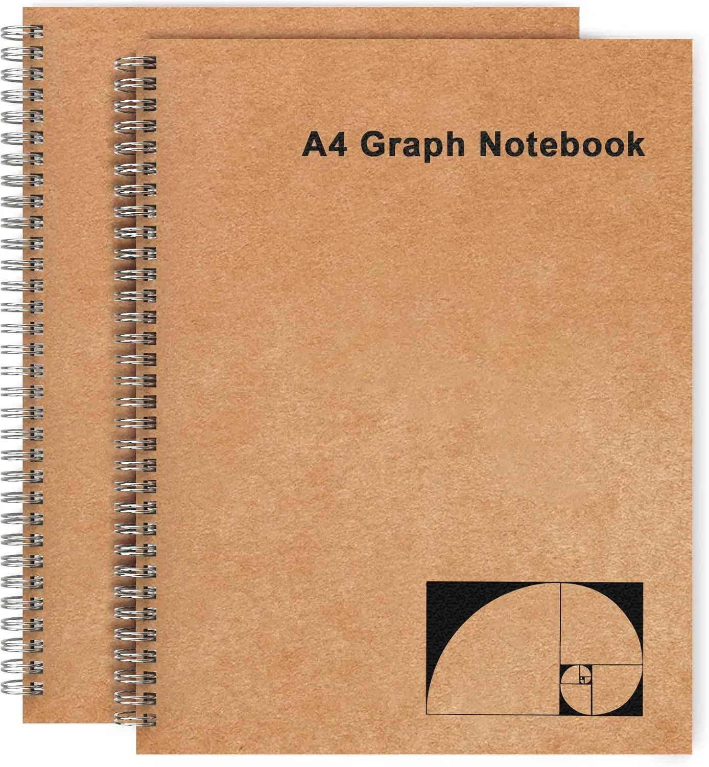 

Graph Paper Notebook 2 Pack, A4 Spiral Grid Notebook 200 Pages 100gsm Thick, 5mm Square Quad Notebook for Engineering Math