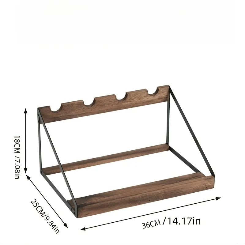 Adjustable Triangle Wooden Wine Rack 4-Bottle Space-Saving Vintage Home Decor No Assembly Modern Durable Storage for Kitchen Din