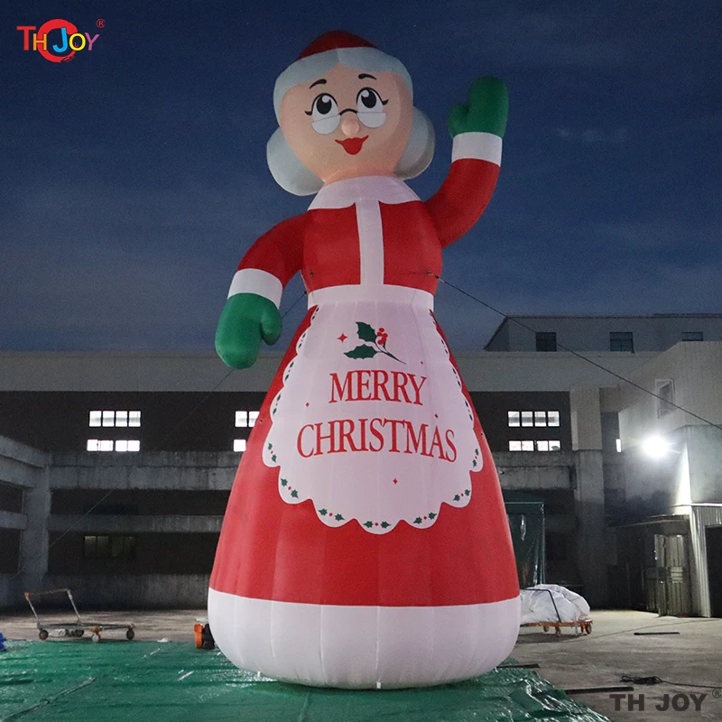 40ft hoge outdoor gigantische opblaasbare mevrouw kerstman kerst moeder oude dame met led-licht voor vakantiedecoratie