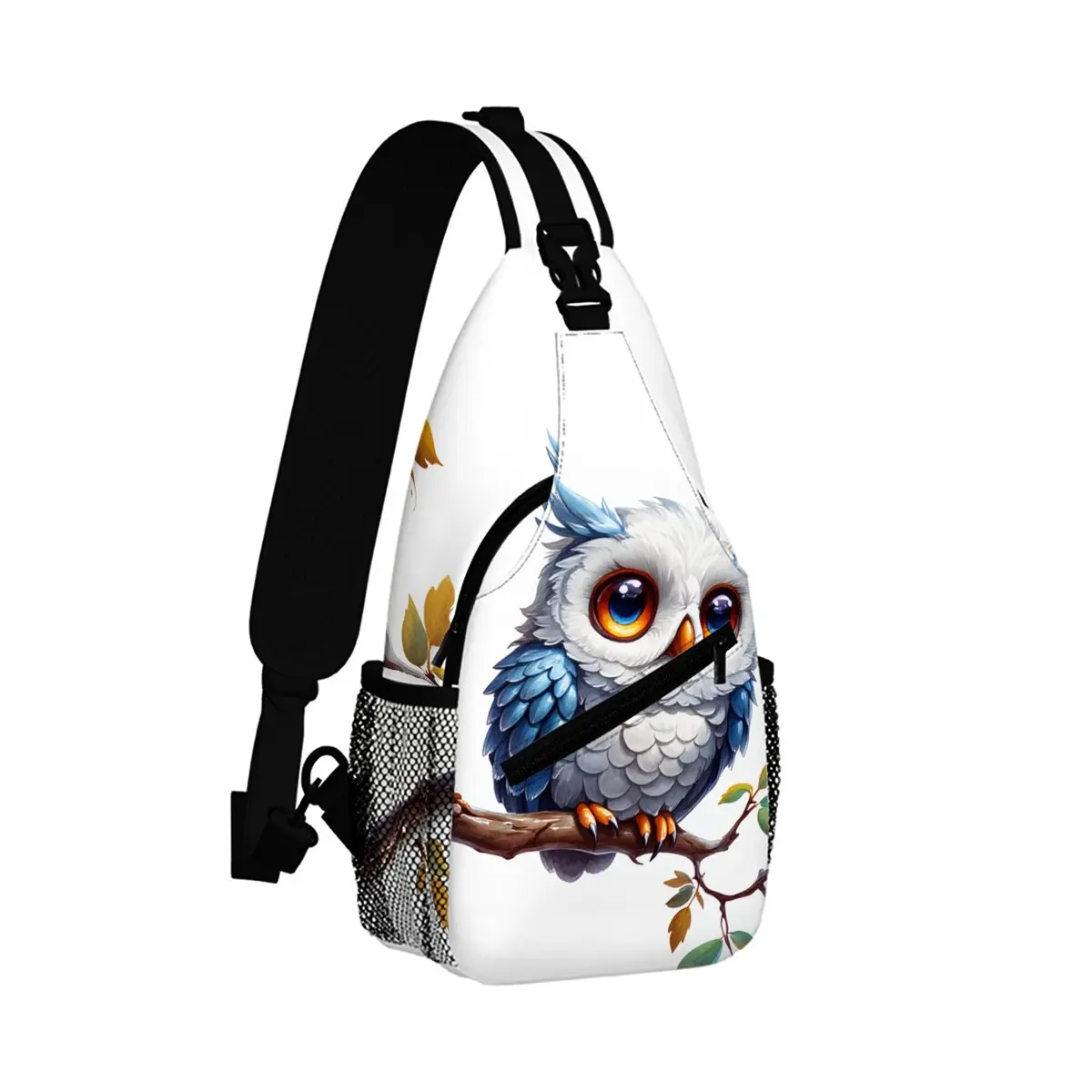 Animals Owls Sloths Deer Chest Bag Boy/Girls Best Gift 2D Cartoon Large Capacity Outdoor Sports Leisure Fashion Messenger Bag