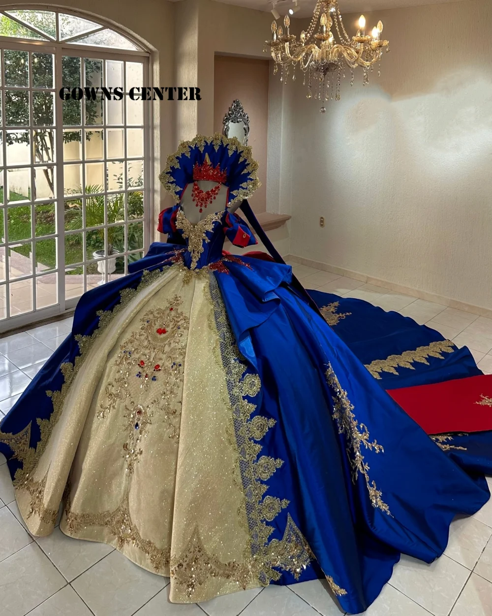 

Court Royal Blue Luxury Quinceanera Dress Ball Gown 2026 Lace Applique Corset Lace-up Sweet 15 16 Dresses Mexican Customized