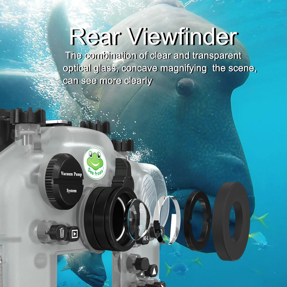 Seafrogs เคสกันน้ำสำหรับ X-T4 Fujifilm, เคสใส่130ft กันน้ำกล่องใส่กล้องดำน้ำ