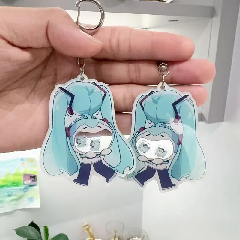 Hatsune Miku two-dimensional anime peripheral transparent acrylic backpack style best friend keychain school bag pendant gift