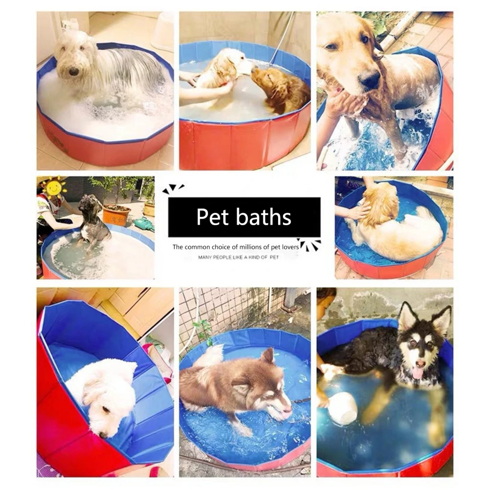 Foldable Dog Swimming Pool Pet Dog Bathing Tub Pool for Dogs Pet Indoor Outdoor Summer Cool Bath Wash Bathtub Pet Accessories