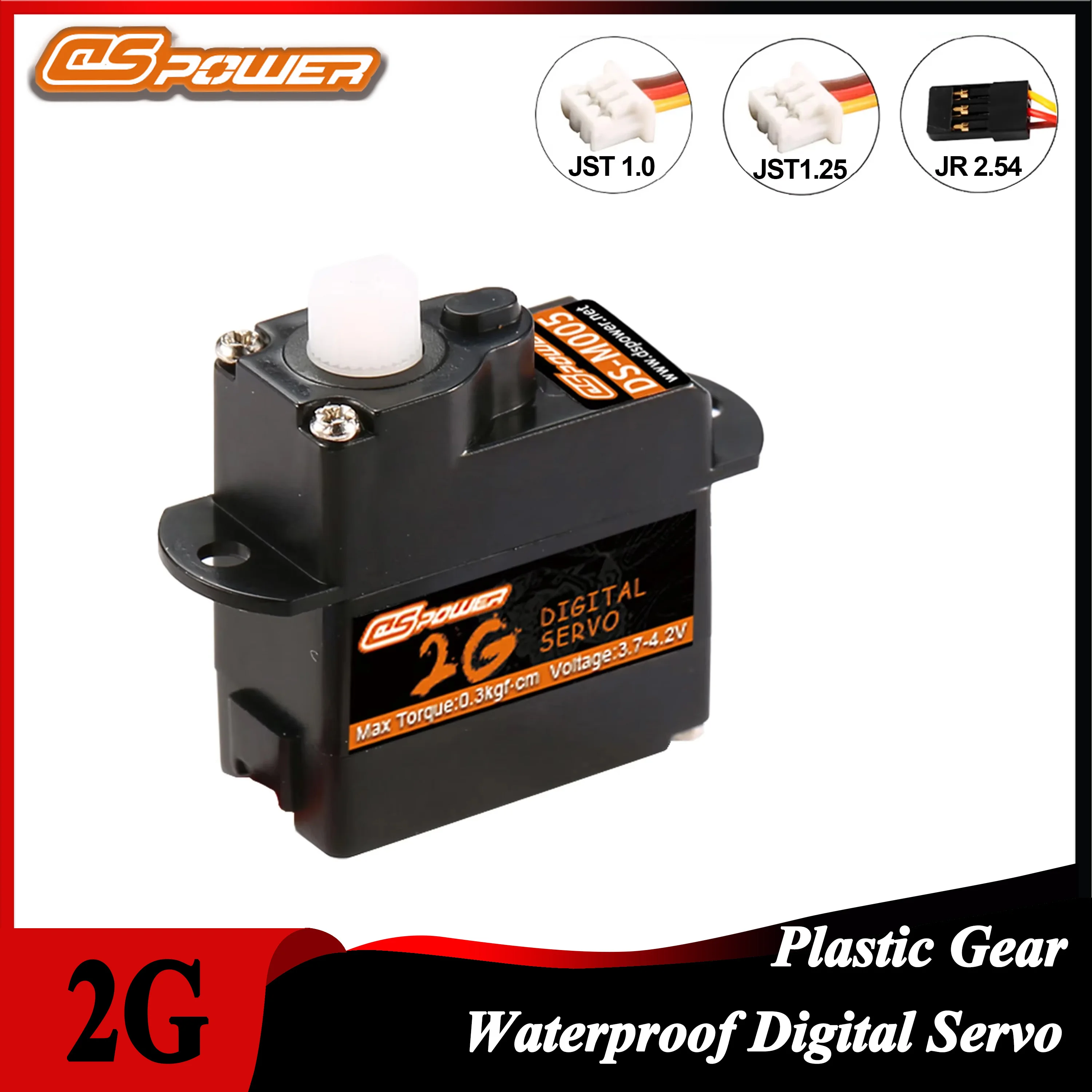 Dspower 2g engrenagem de plástico digital mini servo jr/jst plug para rc carro barco avião asa fixa quodcopter robô modelo peças de brinquedo