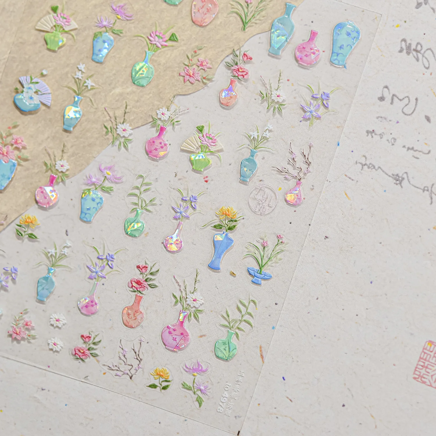 Hollow Love Heart Linee eleganti curve Oro Nero Stampa a caldo 5D Nail Art Sticker Decorazione autoadesiva Decalcomania per manicure Fai da te