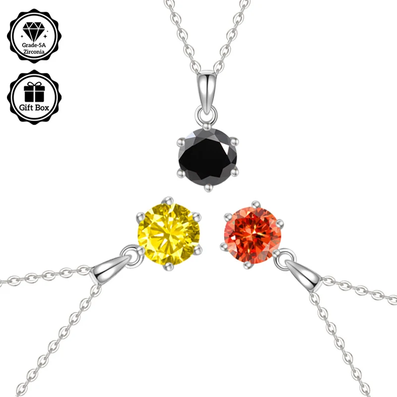 

Рождественский подарок LAMVOICE, подарок высокого качества, колье с цирконием 1 карат, колье из стерлингового серебра S925, ювелирные изделия для женщин