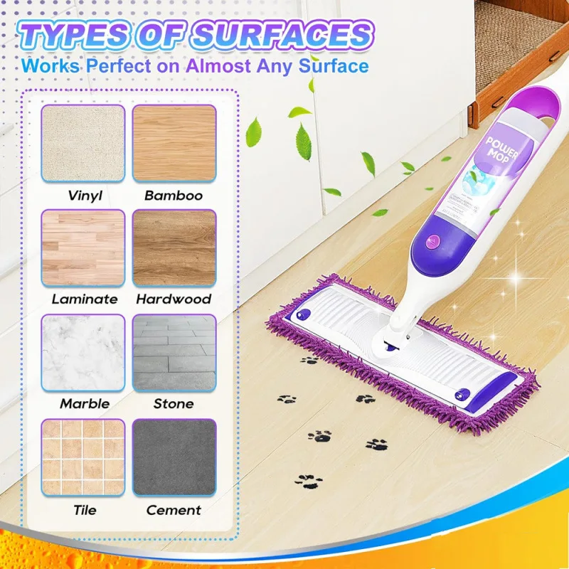 ينطبق على وسادة ممسحة Swiffer PowerMop، ممسحة قابلة للغسل وإعادة الاستخدام بدلاً من ممسحة تنظيف الرش