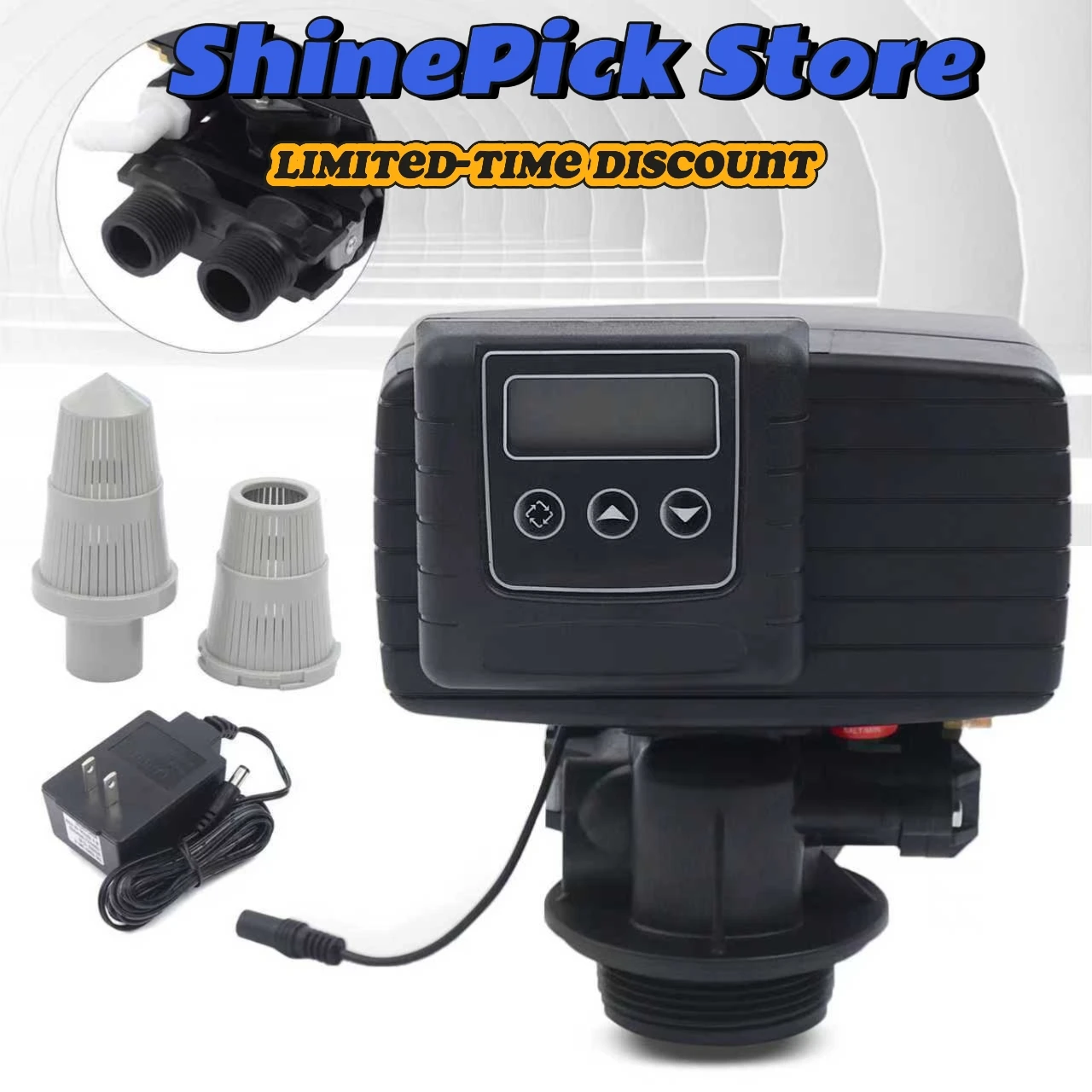 Digitales Wasserenthärterventil (US-Standard) – 3 W Leistung, klare Anzeige, 0,2–0,4 kg Arbeitsdruck, komplettes Installationszubehör