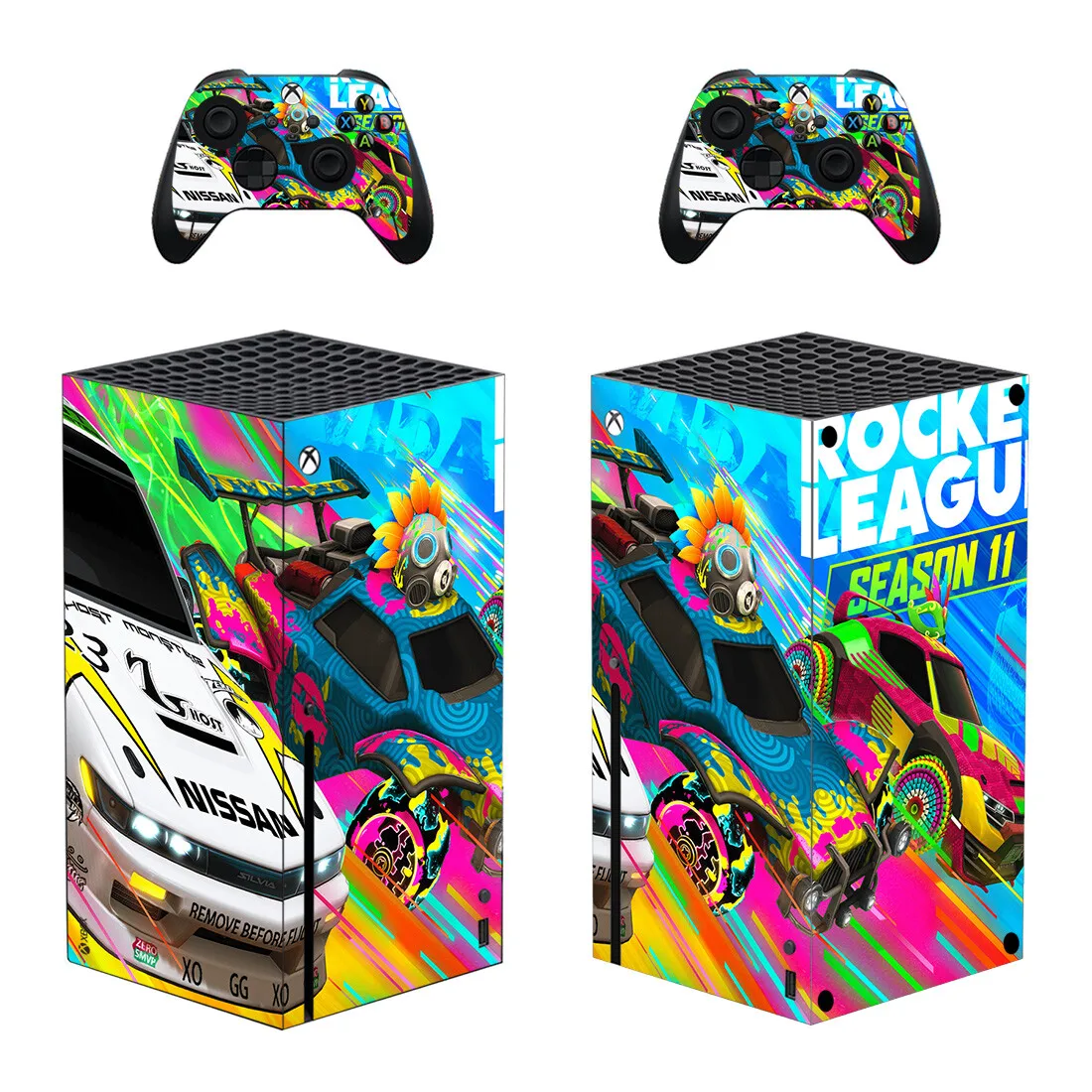 Rocket League Cover stiker kulit, untuk Xbox Series X Console dan 2 controller Skin Vinyl