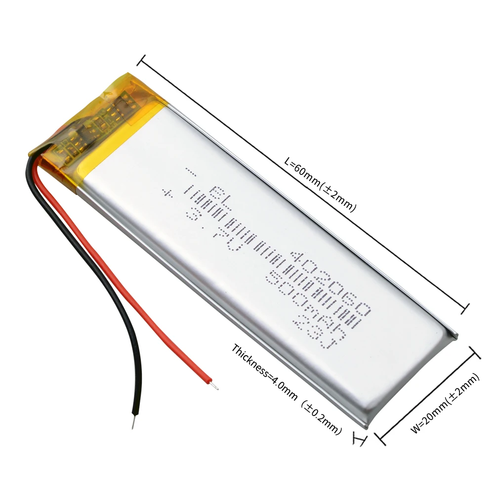 5 шт. 3,7 В 402060 500 мАч Lipo полимерная литиевая аккумуляторная батарея для MP3 GPS Bluetooth рекордер гарнитура Смарт часы массажер