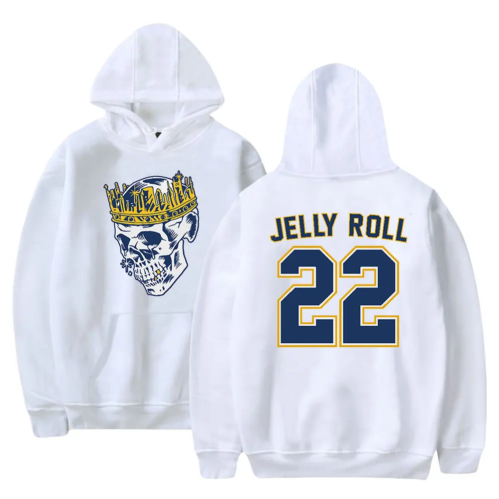 Jelly Roll Hockey Jersey Merch Hoodie Long Sleeve Women Men Hooded Sweatshirt Casual Style Hip Hop Clothes