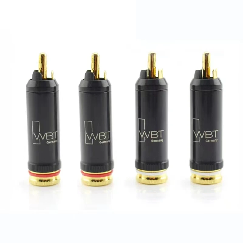 Top quality WBT RCA Plug 0102Cu pure copper gold-plated HiFi audiophile audio plug CD amplifier DVD audio cable Connectors