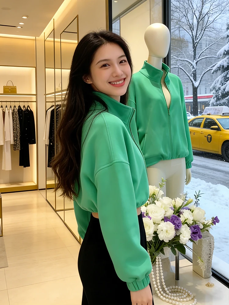 

Женская толстовка с капюшоном в американском стиле с высокой талией, весенне-осенняя, модная, универсальная, в расслабленном стиле, свободного кроя, удобная