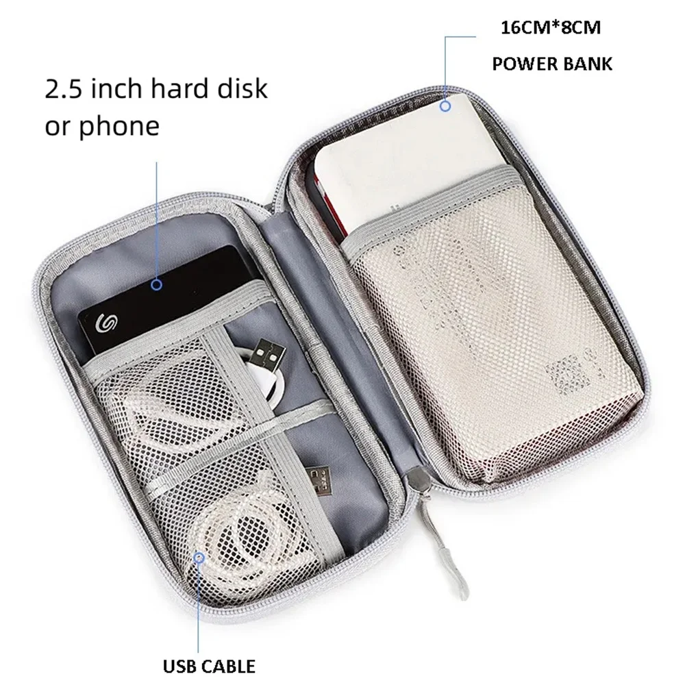 Travel Organizer Electronics Accessories Carrying Bag Portable Waterproof Single Layers Storage for Cable Hard Disk Power Bank