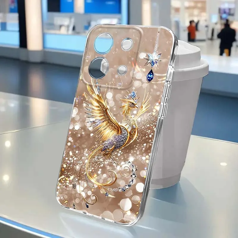 

Luxury Phoenix Pattern For Xiaomi Mi Poco M8 M6 F2 F3 F4 F5 F6 X5 X6 X7 Pro Protection Transparent Phone Case